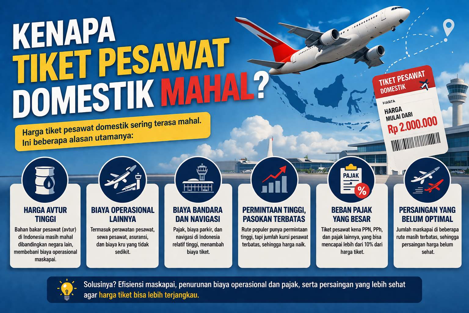 Kenapa Tiket Pesawat Domestik Mahal