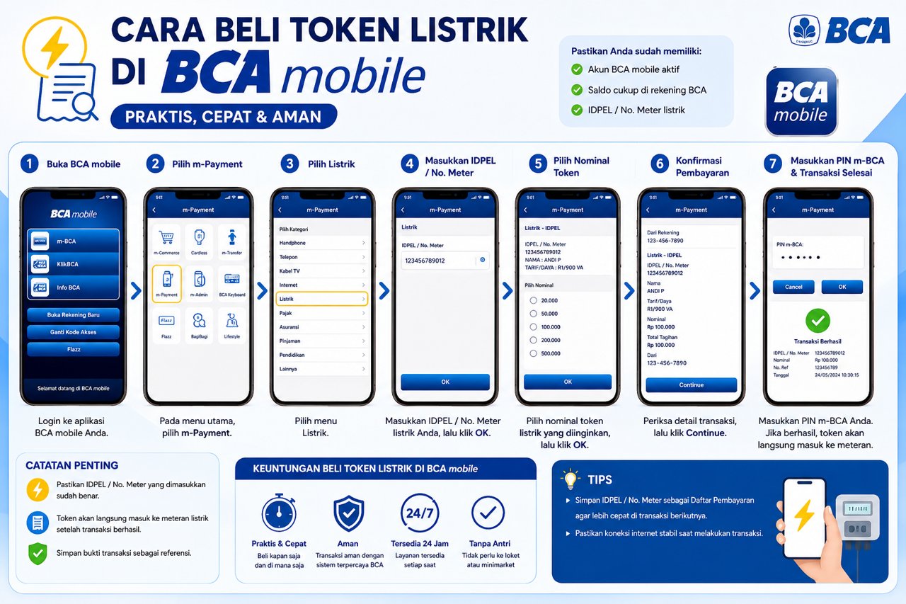 Cara Beli Token Listrik Di BCA Mobile