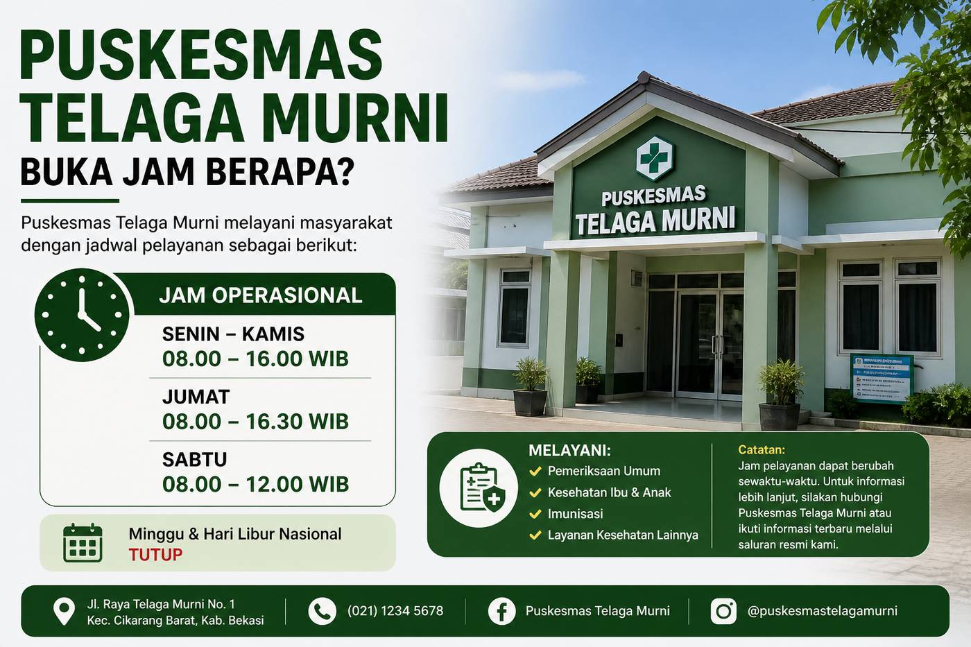 Puskesmas Telaga Murni Buka Jam Berapa