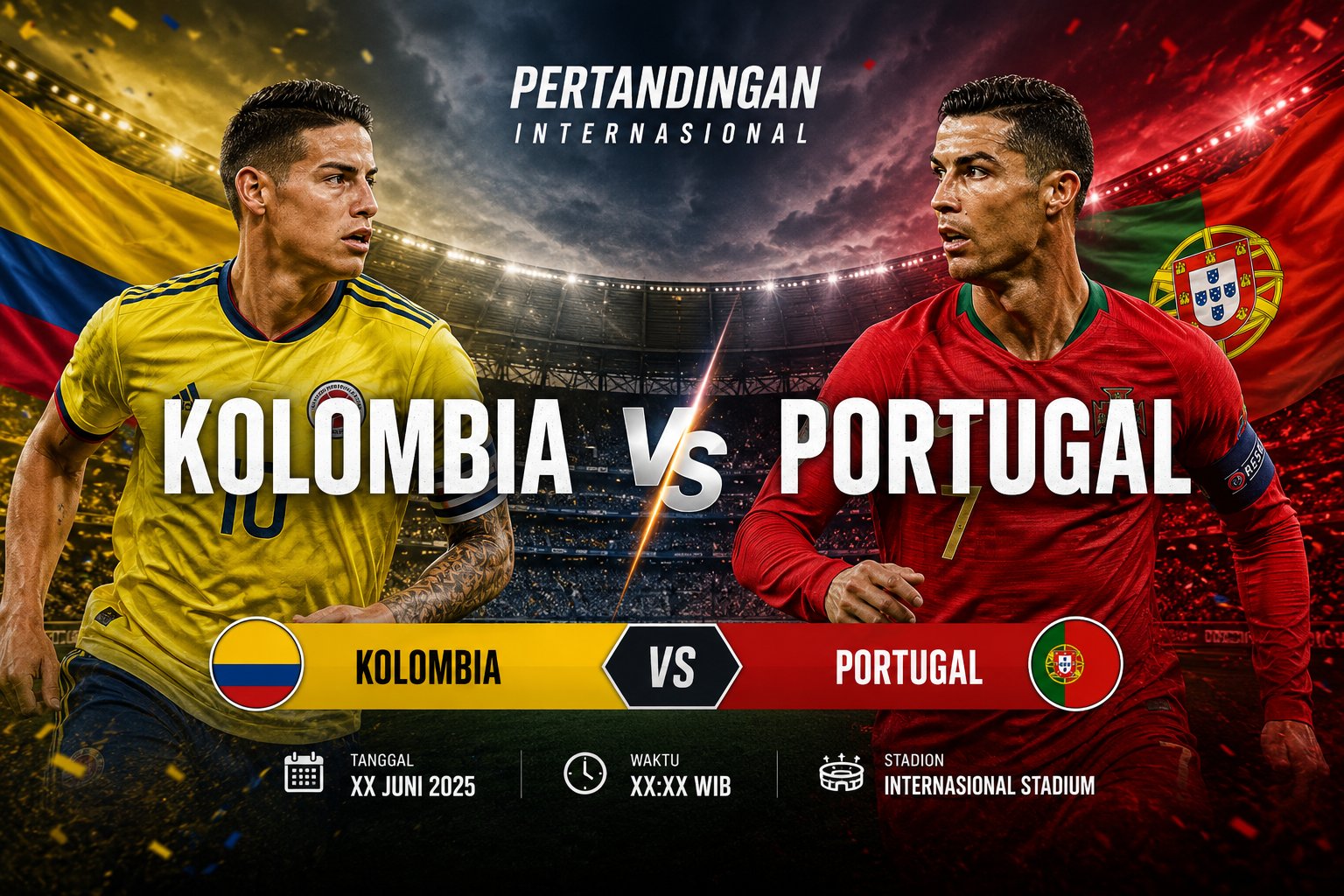 Pertandingan Kolombia vs Portugal