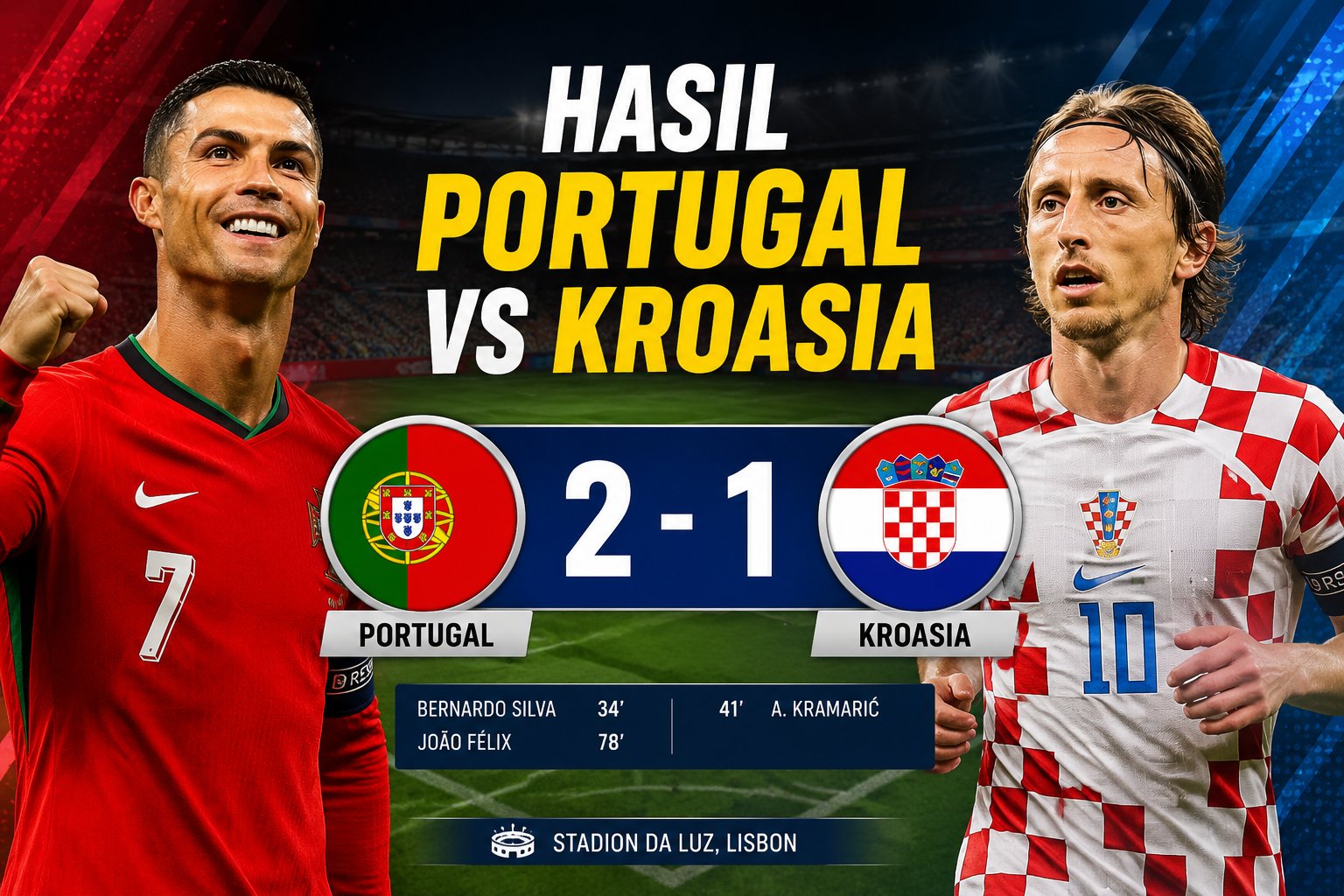 Hasil Portugal vs Kroasia