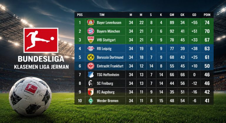 Klasemen Liga Jerman Jadi Sorotan Persaingan Bundesliga