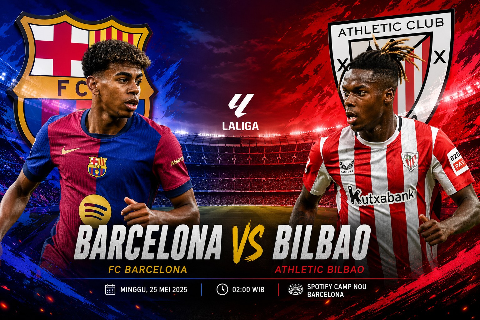 Pertandingan Barcelona vs Bilbao