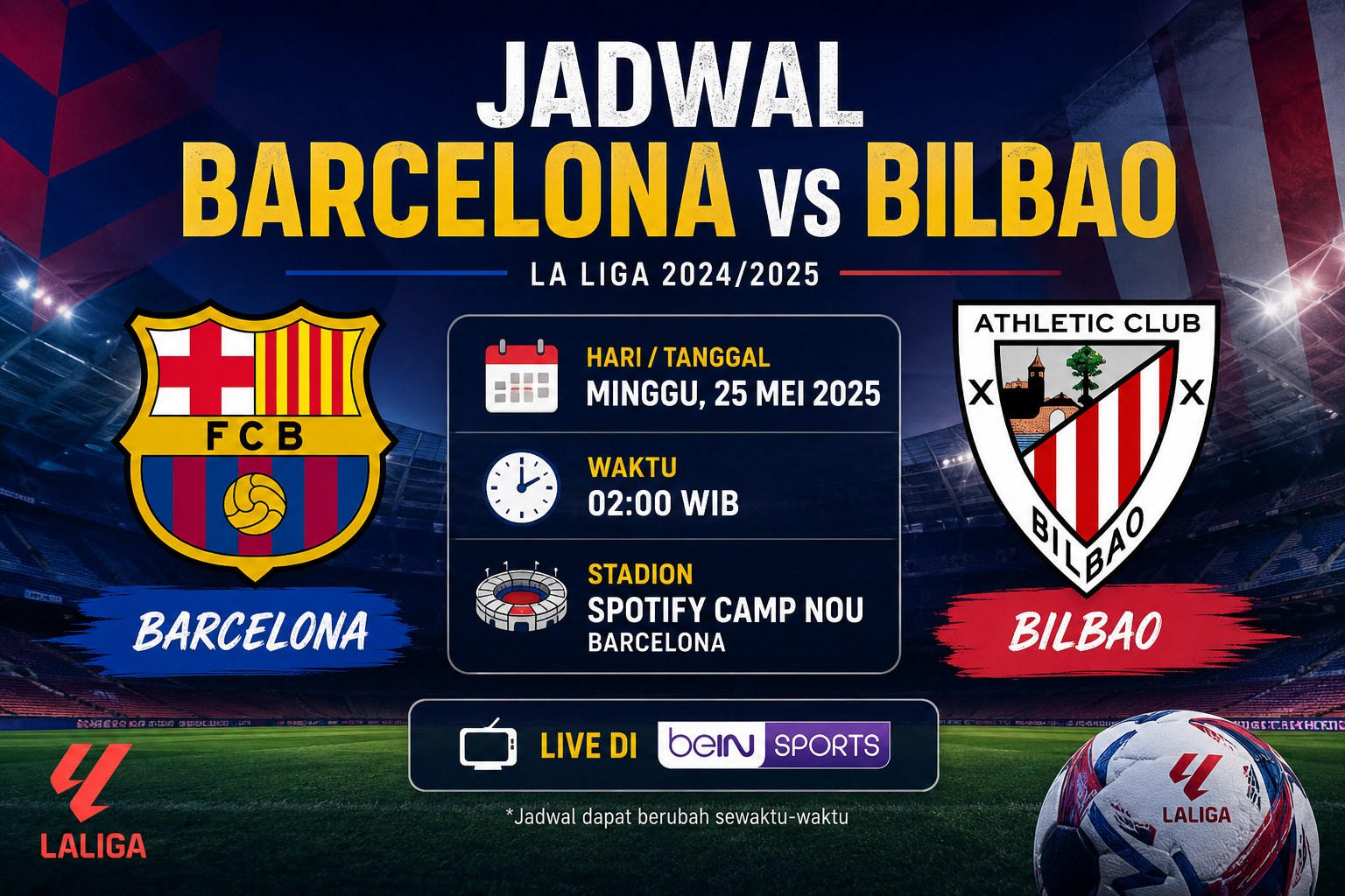 Jadwal Barcelona vs Bilbao