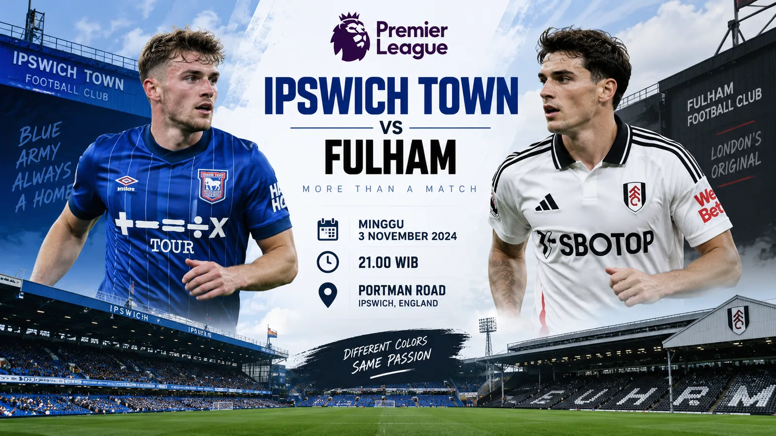 Jadwal Ipswich vs Fullham
