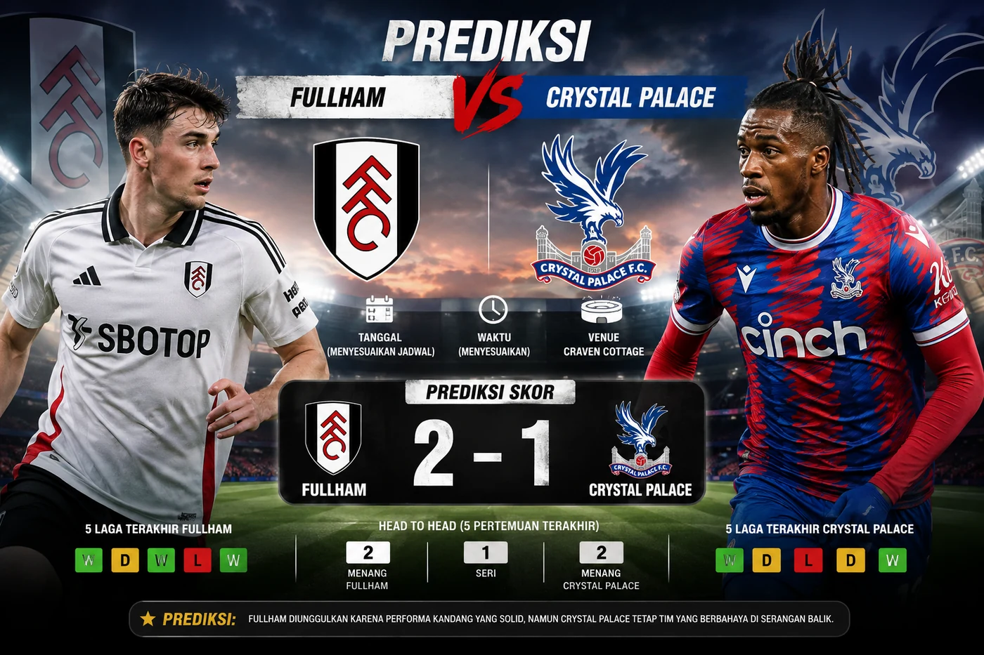 Prediksi Fullham vs Crystal