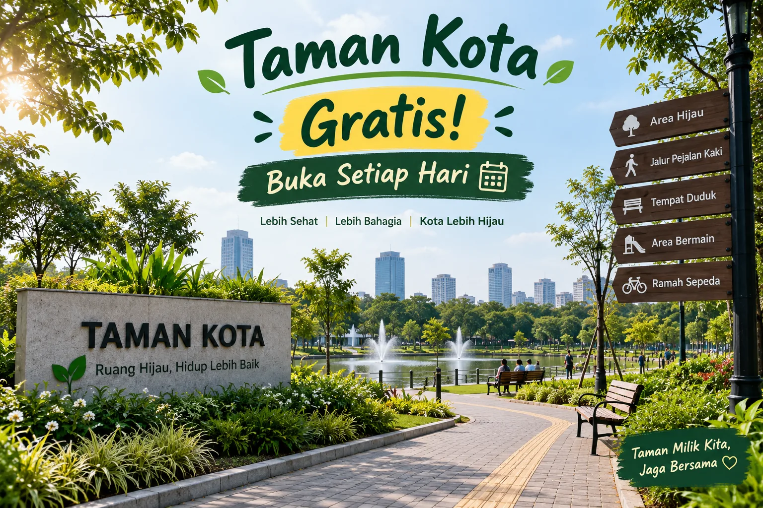 Taman Kota Gratis Buka